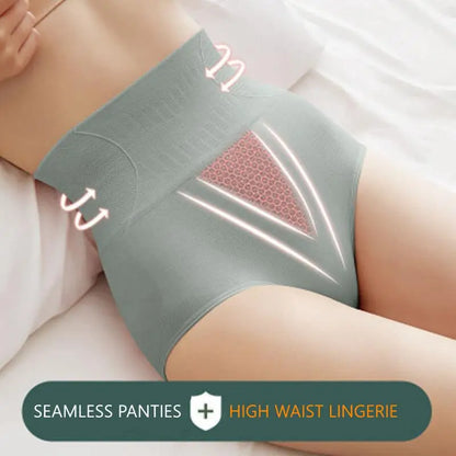 High Waisted Compression Lady Panties for Women Strong Hip Lifting Underwear Graphene Antibacterial Cotton Crotch Female Briefs