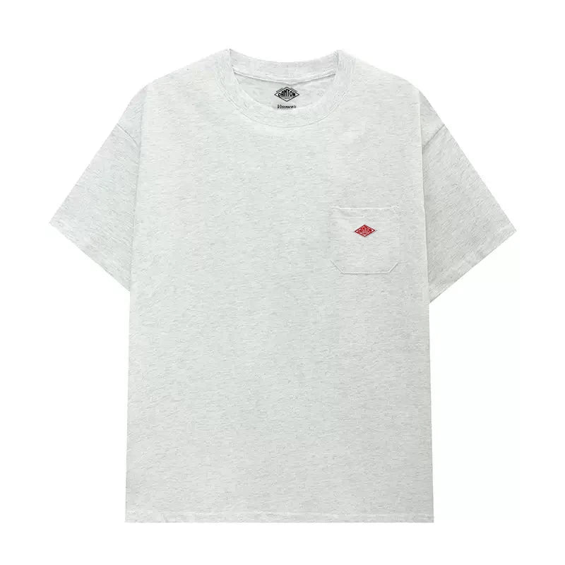 2025 Summer Men Women's Pure Cotton Embroidery T-Shirt Short Sleeve Tees Simple Solid Pocket Fashion Brand Casual Tops
