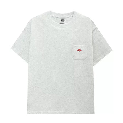 2025 Summer Men Women's Pure Cotton Embroidery T-Shirt Short Sleeve Tees Simple Solid Pocket Fashion Brand Casual Tops