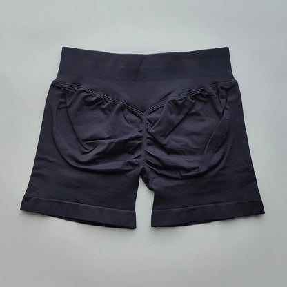 Women Gym Shorts - High Waisted Seamless Workout Shorts With Scrunch Butt Design