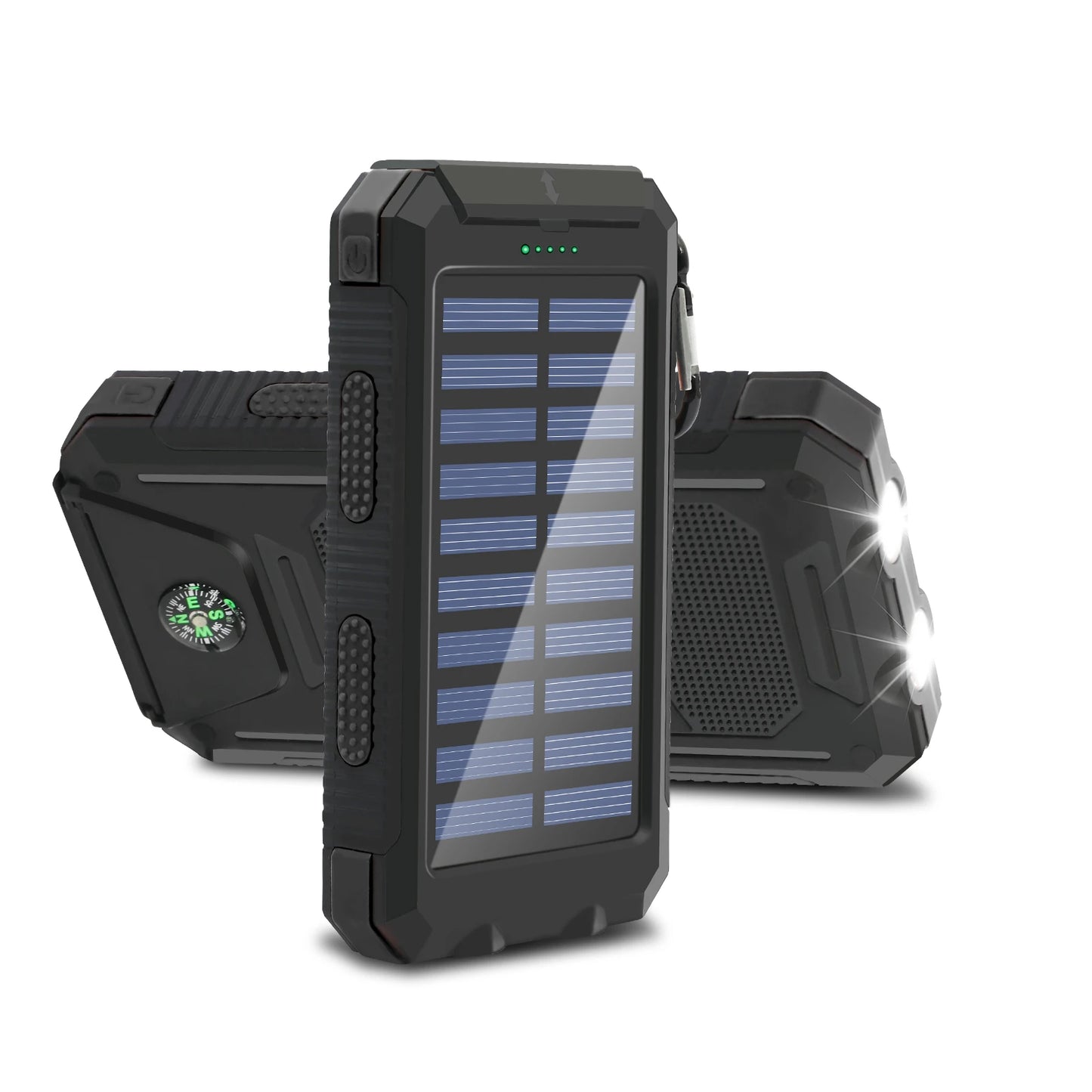 20000mAh Solar Power Bank Large Capacity Portable Outdoor Fast Charging Built-in Li-polymer Battery LDE Light for iphone Samsung