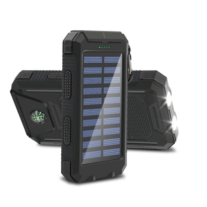 20000mAh Solar Power Bank Large Capacity Portable Outdoor Fast Charging Built-in Li-polymer Battery LDE Light for iphone Samsung