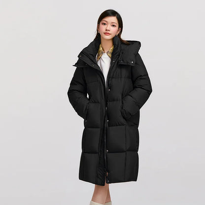 Semir Down Jacket Women Long Length Waterproof Oil-proof Stain-proof 2026 New Winter Detachable Hooded Winter Clothing Coats