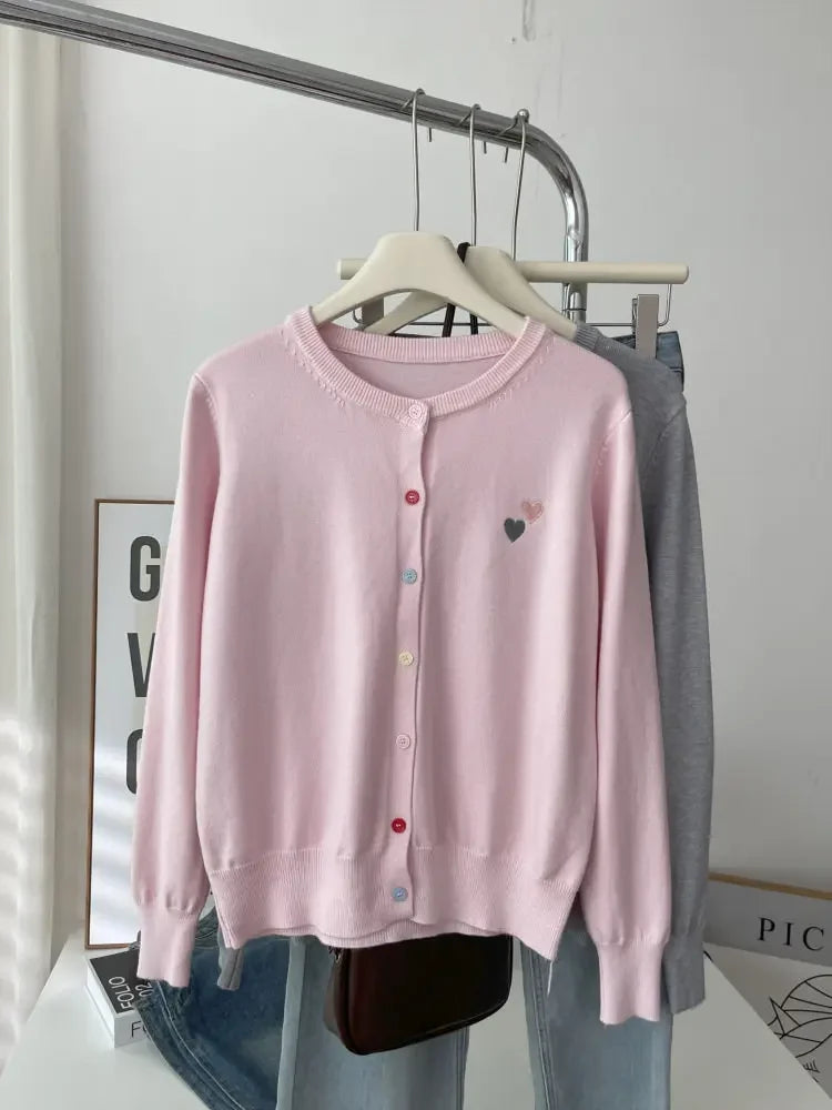 Fashion Versatile Women Sweater 2026 Autumn Winter Elegant Embroidered Women Knit Cardigan Long Sleeve Unique Colorful Buttons