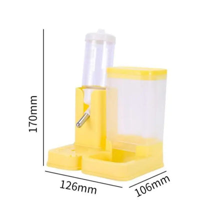 ♥2-in-1 Hamster Feeder and Water Bottle | Integrated Food & Water Dispenser for Small Pets (Multiple Colors)