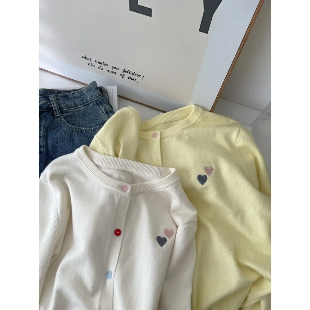 Fashion Versatile Women Sweater 2026 Autumn Winter Elegant Embroidered Women Knit Cardigan Long Sleeve Unique Colorful Buttons