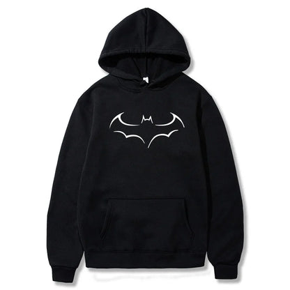 2026 New Spring and Autumn Men's Fashion Trend Personalized Bat Print Hoodie Loose Casual Top Hoodie Comfortable and Warm