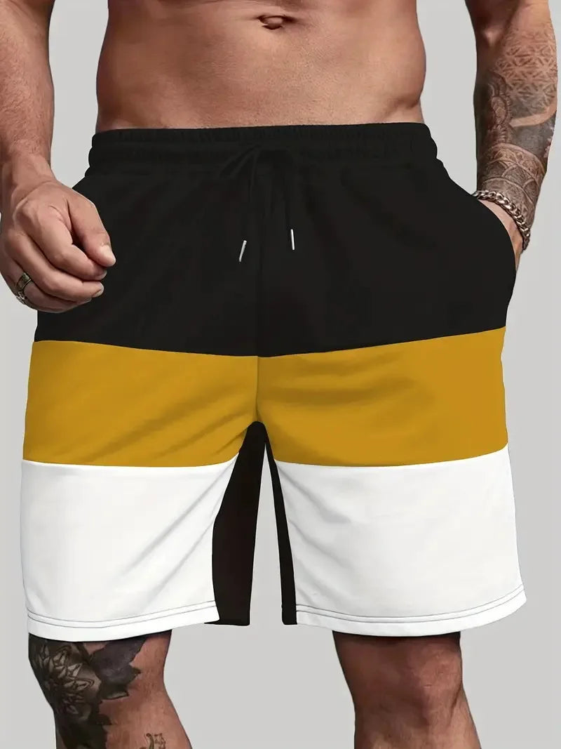 Summer Fashion Striped 3D Print Beach Shorts Swimwear Men's Oversized Surfing Board Pants Holiday Swimsuits Trunks Man Clothing