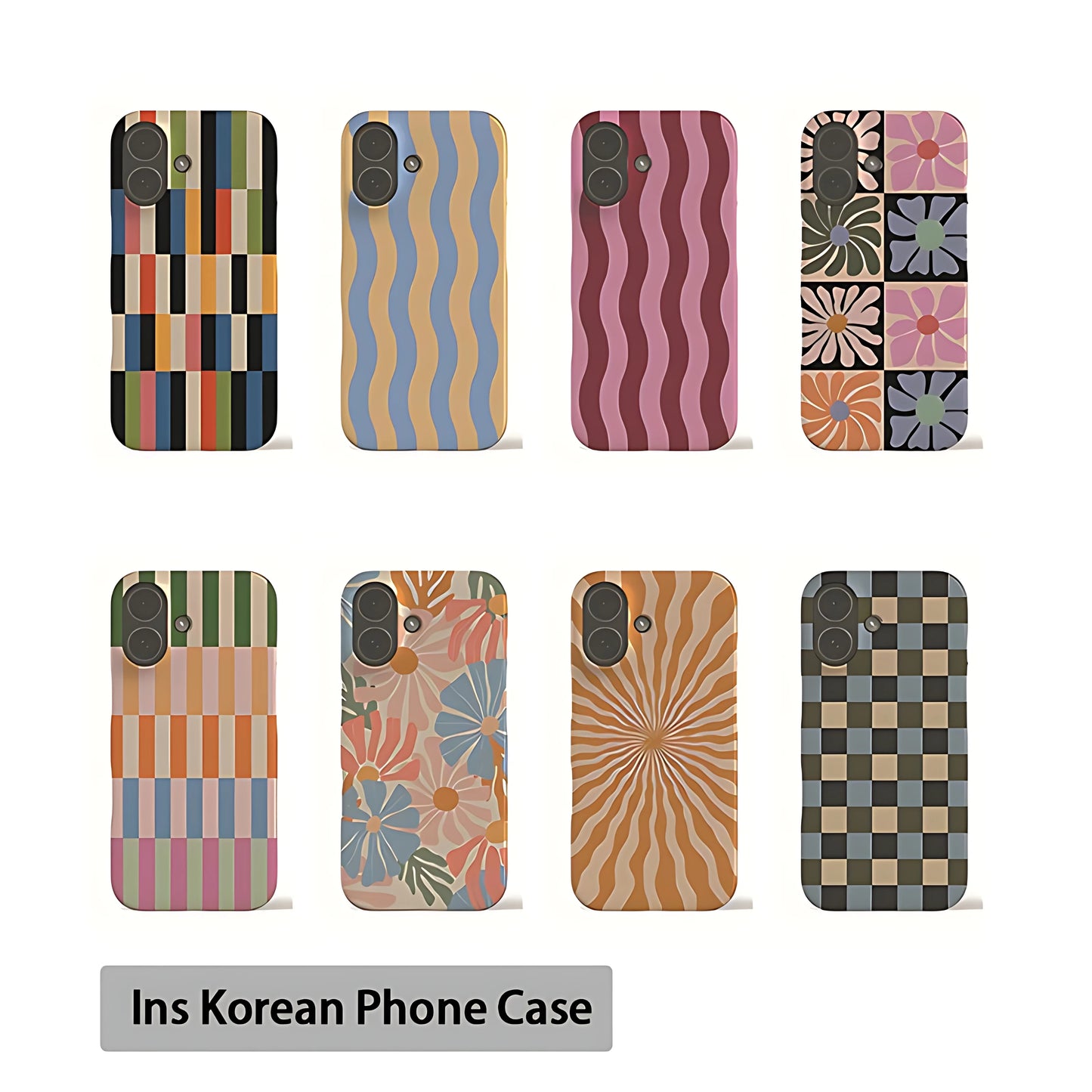 Colorful Stripes Phone Case for iPhone 17 16e 16 15 14 13 12 11 X XS XR XSMAX 7 8 Air Pro Max Plus Luxury Double-layer