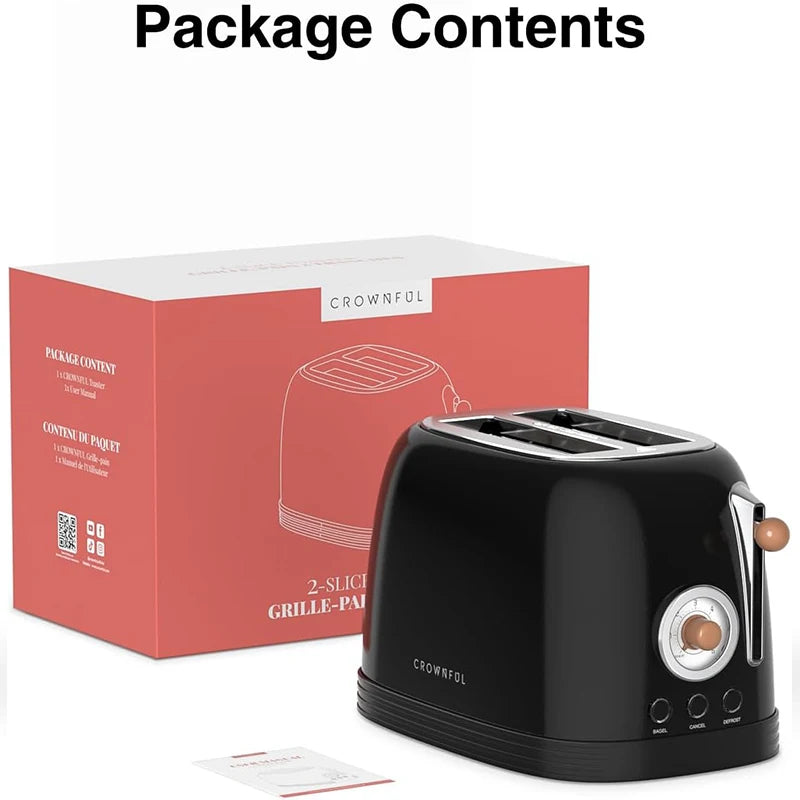 Stainless Steel 2-Slice Toaster - Extra Wide Slots Cancel Defrost  Bagel Functions