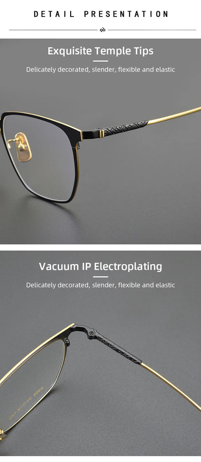 Titanium Reading Glasses - Ultralight Square Frame With Photochromic Lenses