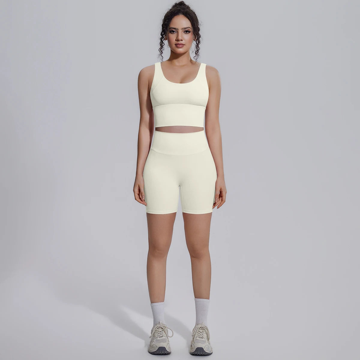 Solid Color Summer Yoga Set Woman's Sexy Backless Yoga Underwear with Chest Pad Quick-Dry Hip Push Up Fitness Shorts Sportswear