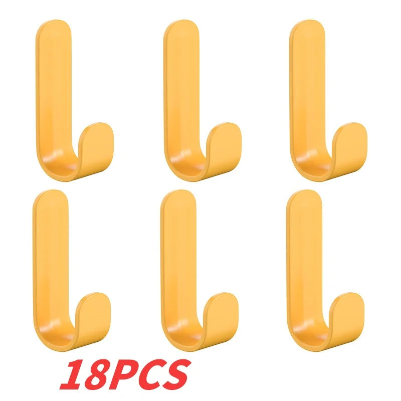 Wall Organizer Hook - 6pcs Multi Hook Hanger for Keys, Towels & Robes | Adhesive, No Punch