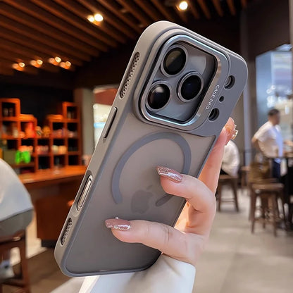 Magnetic Official Matte Color For Magsafe Case For iphone 17 Air 16 15 14 13 12 11 Pro Max Wireless Charging Lens Stand Cover