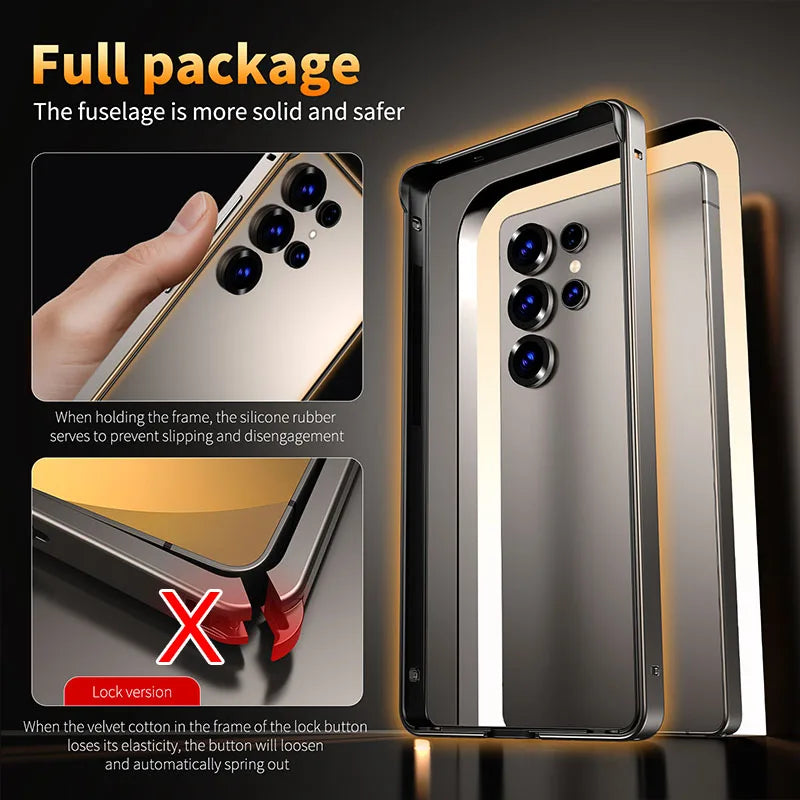 Hybrid Silicone Frame Aluminum Metal Phone Case for Samsung Galaxy S26 S25 Ultra S24 Plus Better Heat Bumper