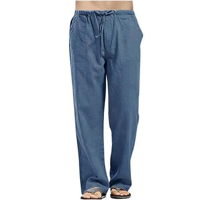 Cotton Linen Harem Pants Men Solid Elastic Waist Streetwear Joggers 2022 New Baggy Drop-crotch Pants Casual Trousers Men Running