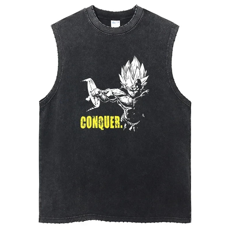 Dragon Ball Anime GYM Sleeveless Tshirt Vintage Sports Tank Tops Streetwear Sleeveless Graphic Harajuku Cotton Vest T-Shirts