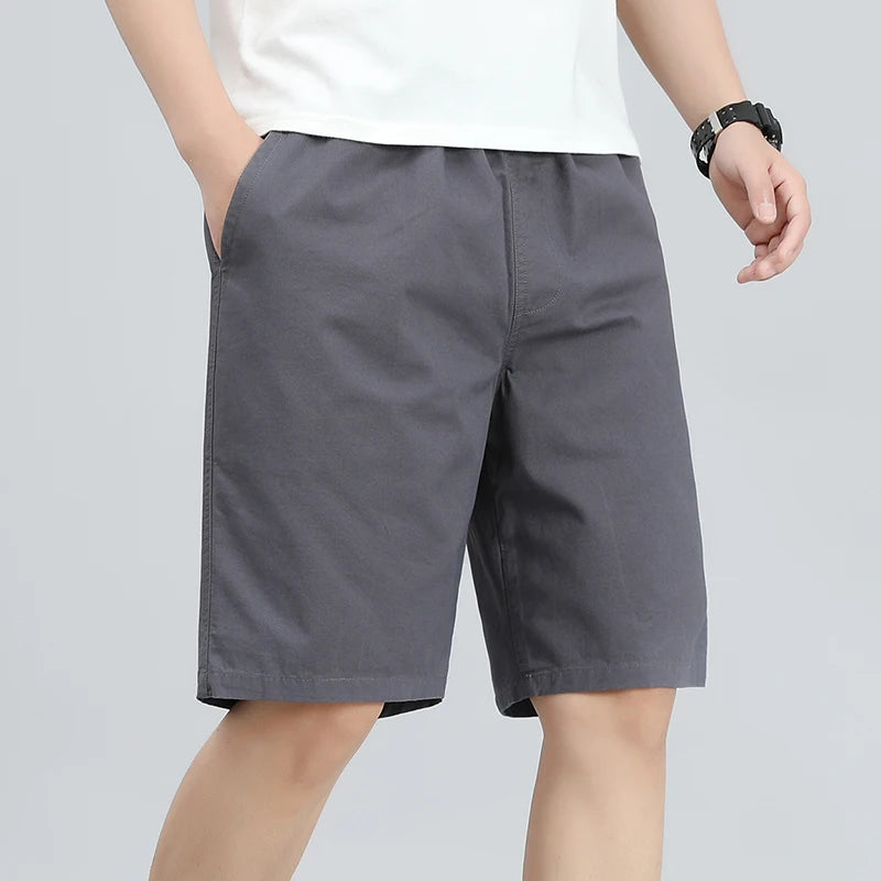 Plus Size Men's Shorts - Breathable Cotton Summer Casual Knee Length Fitness Shorts