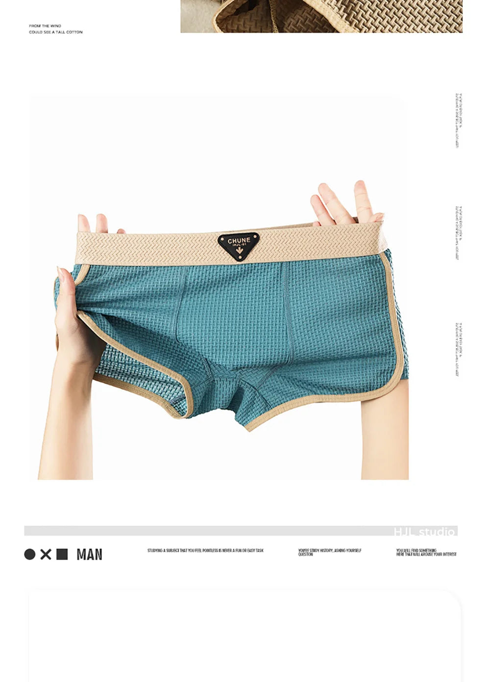 3PCS/Pack Fashion Ice Silk Knitted Plaid Boxers Breathable Comfort Mesh Crotch Underpants Super Soft High Elastic Men's Panties