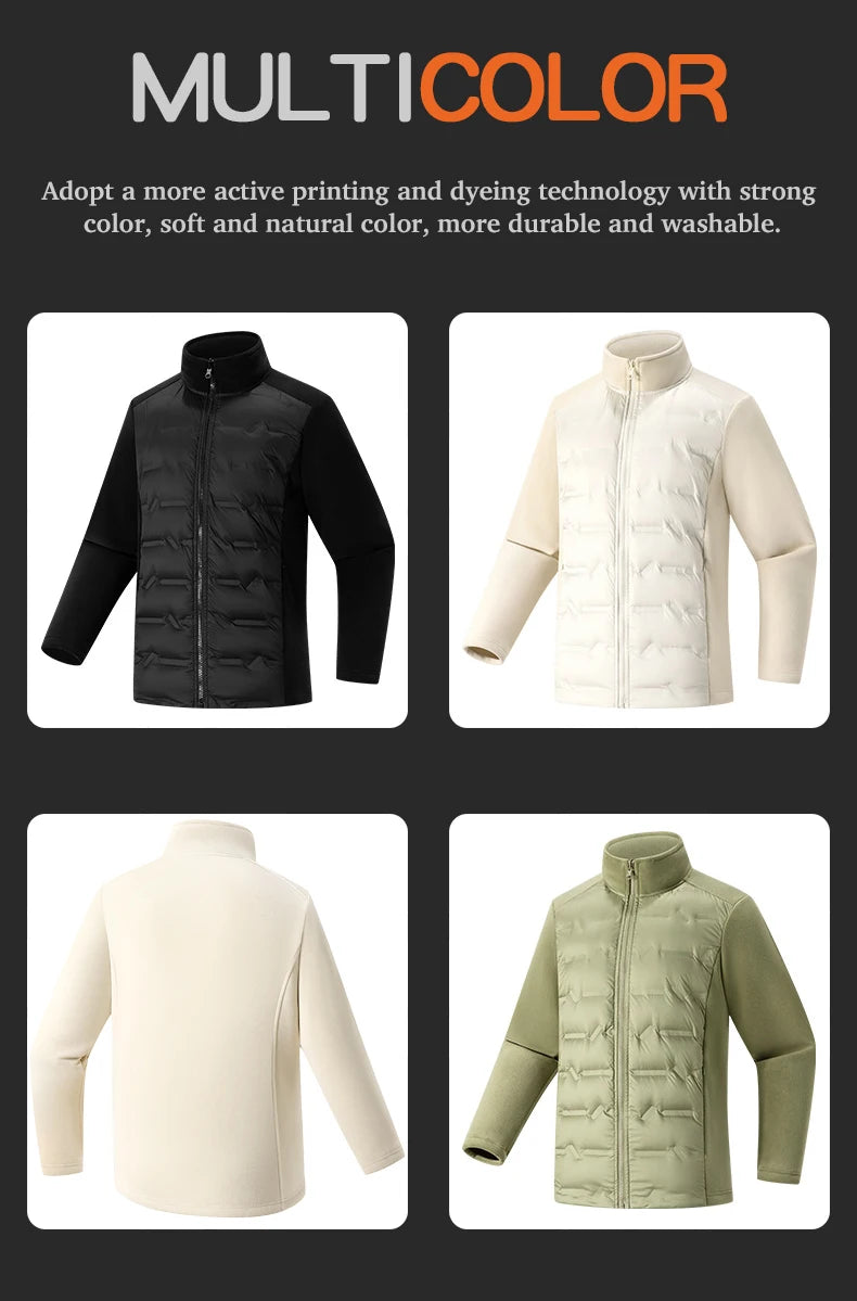 Duck Down Jacket - Warm Winter Fleece Windproof Outdoor Coat for Hiking