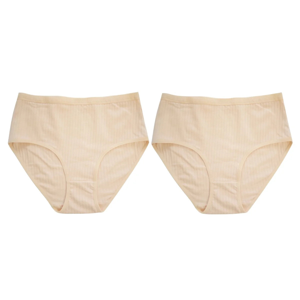 2Pcs/Set Women High Waist Cotton Panties Soft Stretch Tummy Control Ladies Rib Knit Underwear Sexy Lingerie Comfort Briefs S-XXL