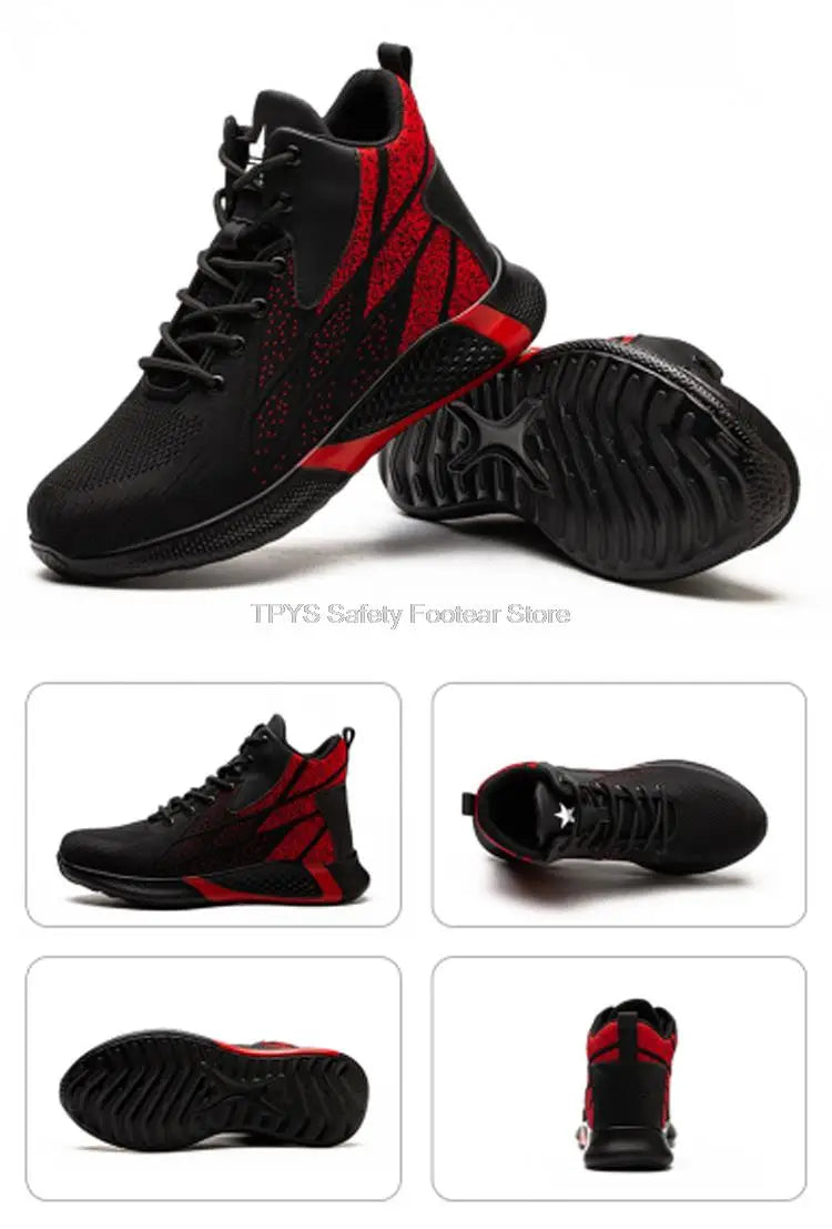 Steel Toe Safety Boots - Lightweight Kevlar Puncture Resistant Work Shoes With Wear-Resistant Rubber Sole