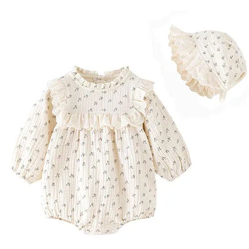 Baby Girl Romper - Korean Style Autumn Toddler Clothes 0-24 Months Cotton Print