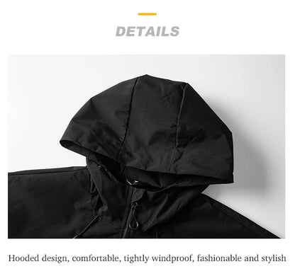 Waterproof Hiking Jacket – Lightweight Polyester Windbreaker With Storm Hood