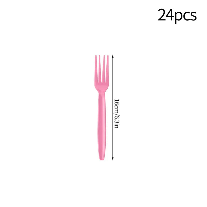 Pink Daisy Disposable Tableware Set - 24pcs Plates Napkins Straws for Birthday Baby Shower Wedding Decor