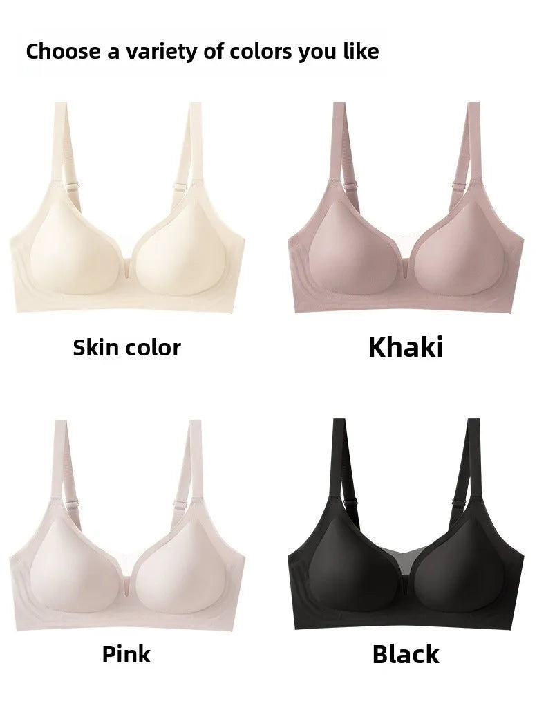 Plus Size Push Up Bra - Wireless Seamless Women Bra with Rear Hook & Beauty Back