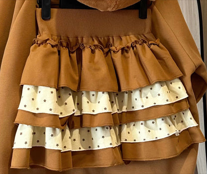 Original Japanese Style Soft Girl Hooded Rilakkuma Jacket for Women Cute Versatile Fleece Lined Thickened Sweatshirt