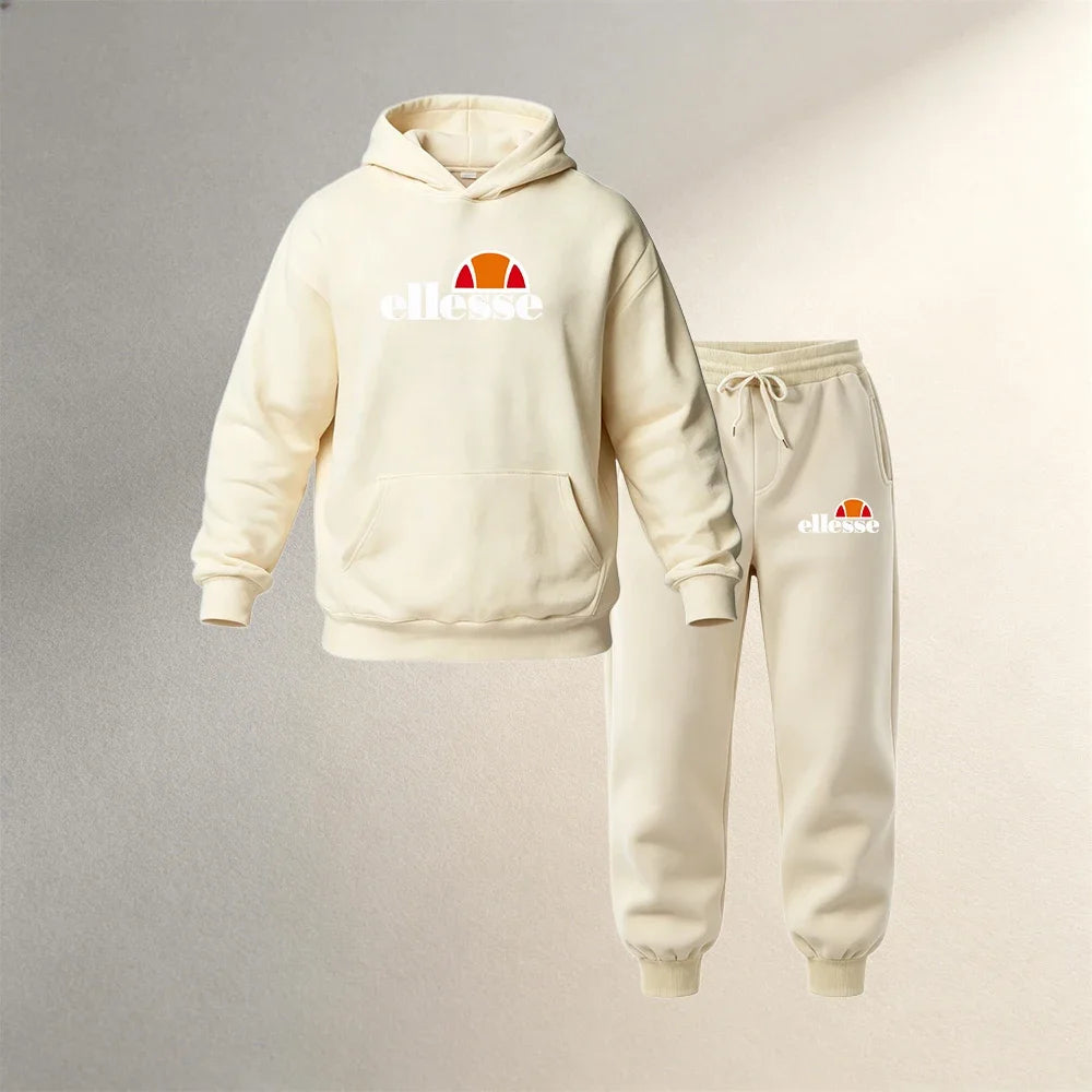 Men's Clothing Hoodies Sets 2 Pcs Autumn Winter Sport Casual Pullover Sweatshirts Tracksuit Fashion Warm Hoodie + Jogging Pants