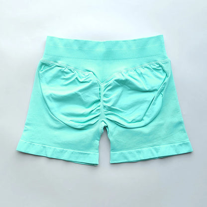 Women Gym Shorts - High Waisted Seamless Workout Shorts With Scrunch Butt Design