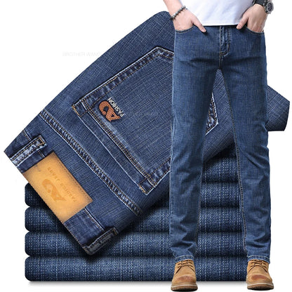 Light Blue Slim Fit Jeans - Stylish Casual Stretch Denim Pants