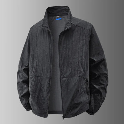 Men's Sun Protection Jacket Windbreaker Spring Summer Outdoor UV Jacket Loose Stand Collar Oversized Sunscreen Coat Fishing