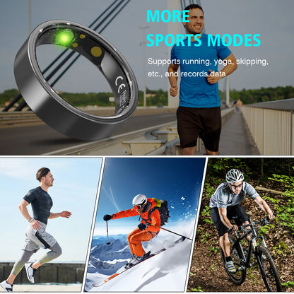 Smart Ring Men Women with Charging Case,Heart Rate Blood Oxygen,Pressure Monitor,Sleep monitoring 5ATM Waterproof For Android iOS