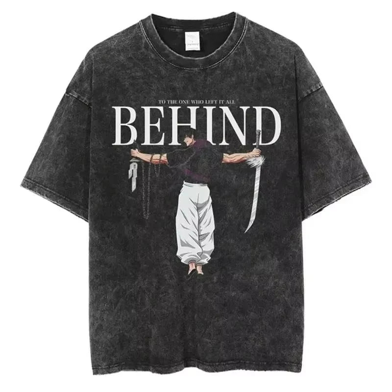 Jujutsu Kaisen T Shirt Men Women Tshirt Gojo Satoru Washed Cotton T-shirt Clothing Summer Short Sleeve Oversized Tees Streetwear