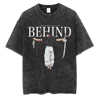 Jujutsu Kaisen T Shirt Men Women Tshirt Gojo Satoru Washed Cotton T-shirt Clothing Summer Short Sleeve Oversized Tees Streetwear