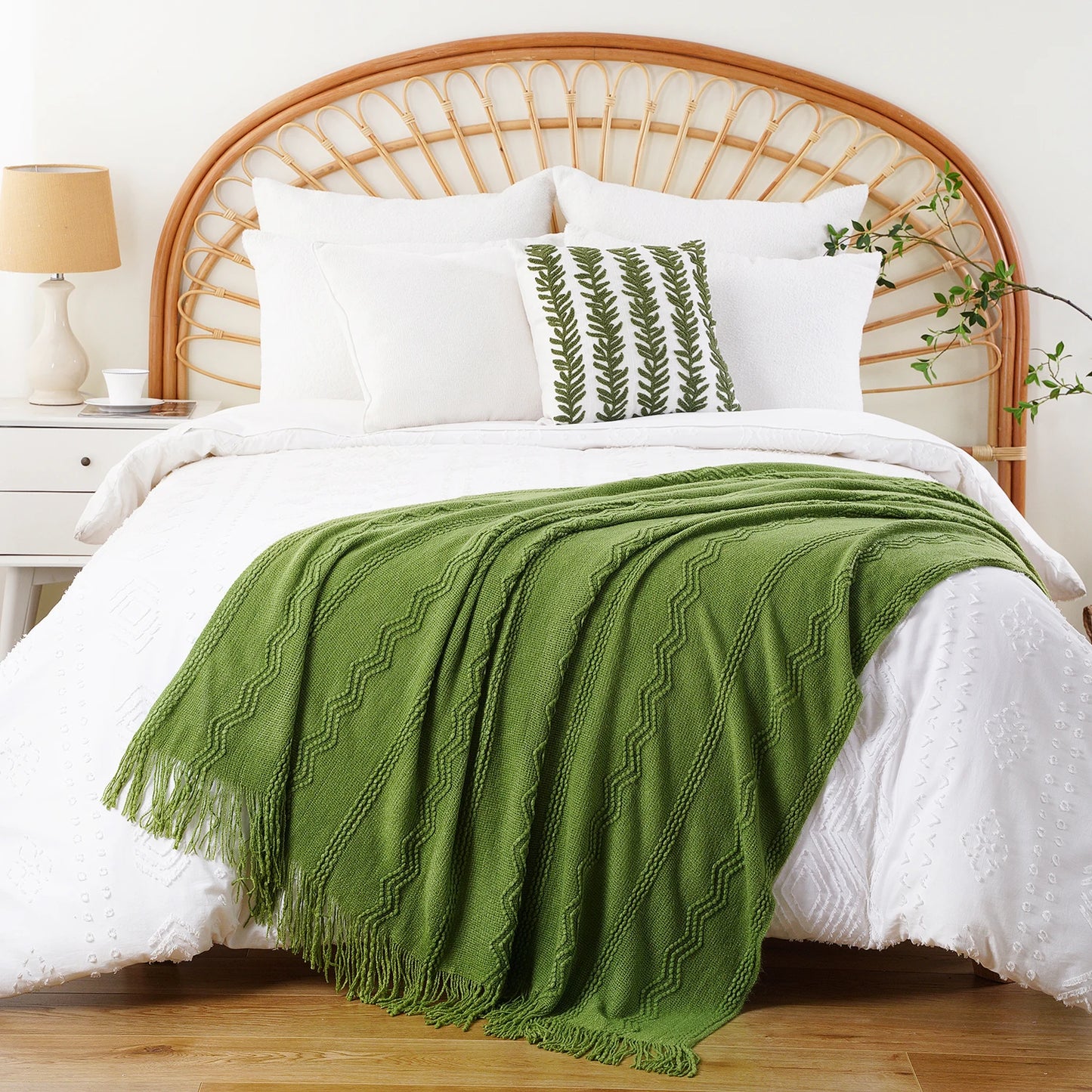 Caramel Knit Throw Blanket - Lightweight Plaid Blanket for Couch and Bed - ZOOMNSTORE