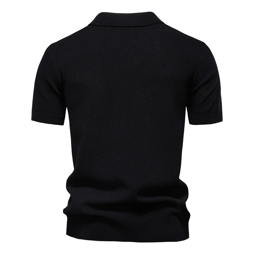 Men's Breathable Polo Shirt - Lightweight Stretch Short Sleeve Polo for Summer Casual Wear