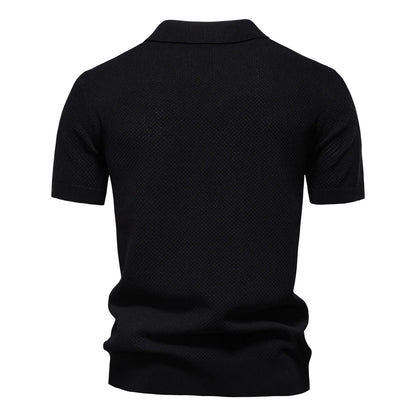 Men's Breathable Polo Shirt - Lightweight Stretch Short Sleeve Polo for Summer Casual Wear
