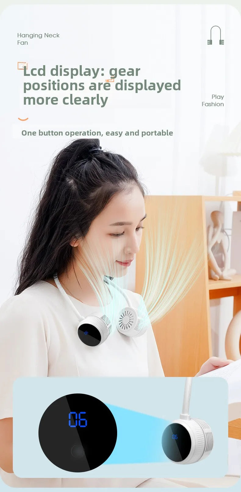 New Hanging Neck Fan Portable Cooling Fan Air Cooler Usb Leafless Bladeless Neckband Mini Rechargeable Electric Fans