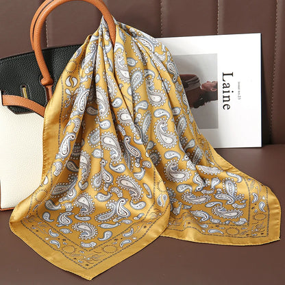 Luxury Satin Silk Scarf - Womens Fashion Shawl Hijab Neckerchief Bandana 2023