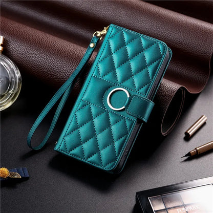 Luxury Leather Flip Phone Case For iPhone Air 17 16 15 Plus 14 13 Pro Max 11 12 Pro XR X XS Max Wallet Bracket Protect Cover