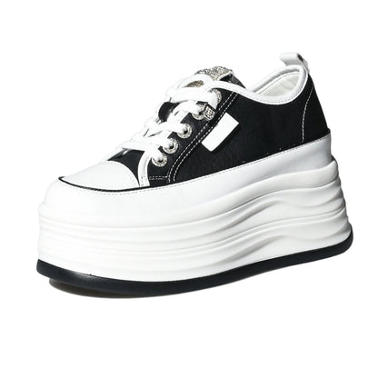 Platform Sneakers Women – Comfortable Genuine Leather Wide Fit Casual Shoes With High Heels