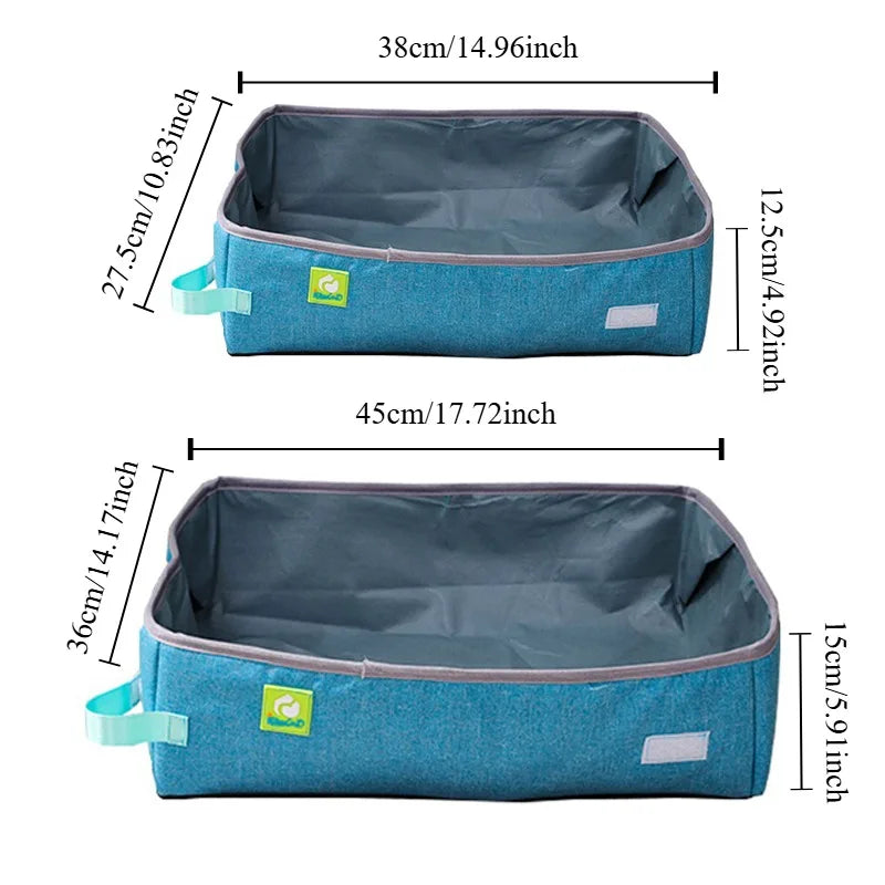 Semi Enclosed Portable Cat Litter Box - Waterproof Foldable Pet Toilet - ZOOMNSTORE