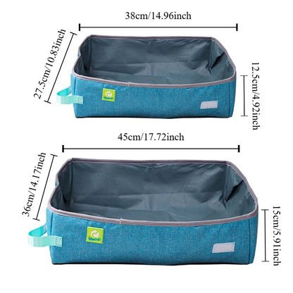 Semi Enclosed Portable Cat Litter Box - Waterproof Foldable Pet Toilet - ZOOMNSTORE