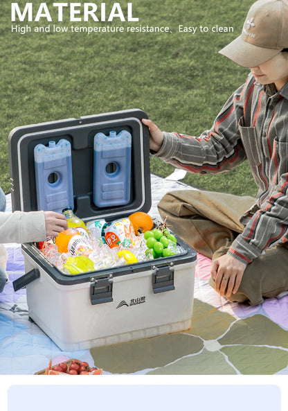 BISINNA Camping Ice Box Large Capacity Car Refrigerator Portable Cooler Box Outdoor Beach Fishing Picnic Barbecue Ice Bucket