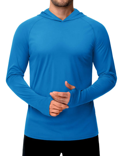 TACVASEN Sun Protection T-Shirts Mens Long Sleeve Hoodie Casual UV-Proof T-Shirts Breathable Lightweight Quick Dry T-Shirts Male