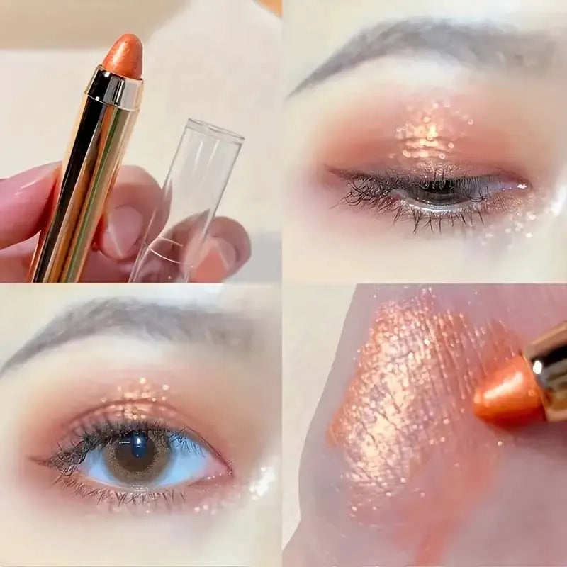 6pcs Highlighter Eyeshadow Pencil Shimmer Glitter Contouring Double-headed Eyeshadow Stick Lazy Eyeshadow Makeup